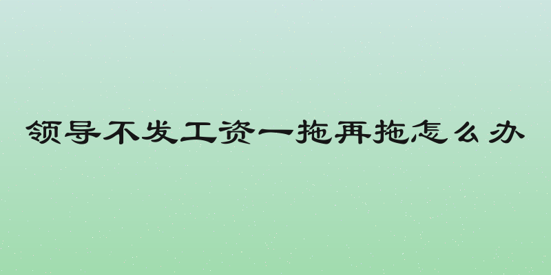 领导不发工资一拖再拖怎么办