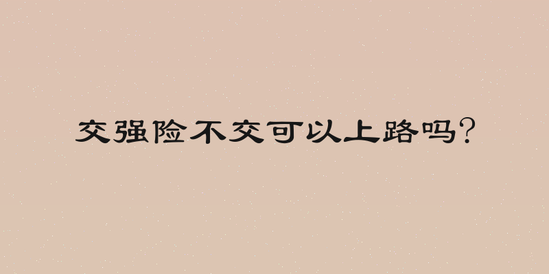 交强险不交可以上路吗?