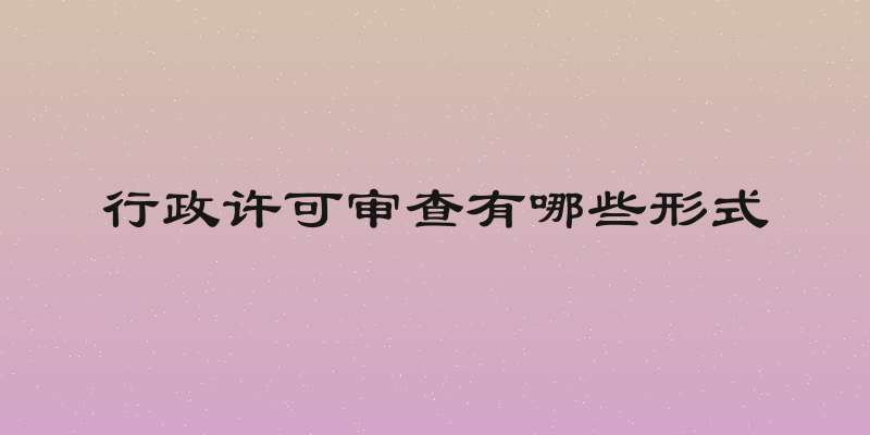 行政许可审查有哪些形式