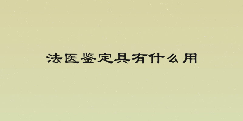 法医鉴定具有什么用