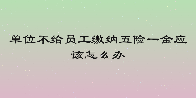 单位不给员工缴纳五险一金应该怎么办