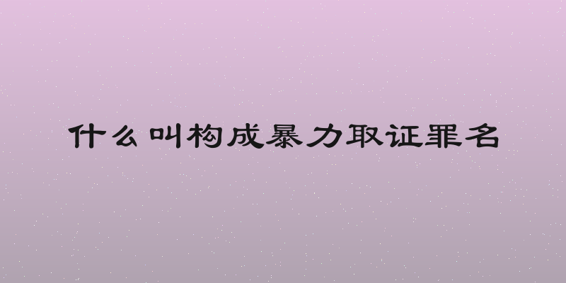 什么叫构成暴力取证罪名