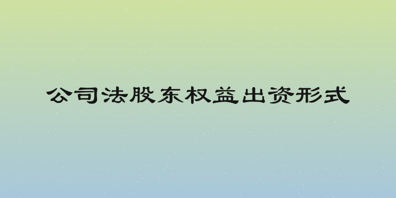 公司法股东权益出资形式
