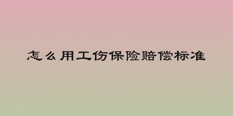 怎么用工伤保险赔偿标准