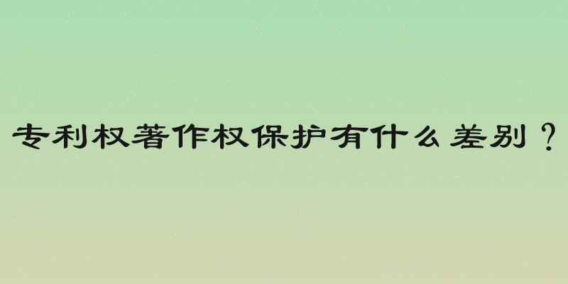 专利权著作权保护有什么差别？