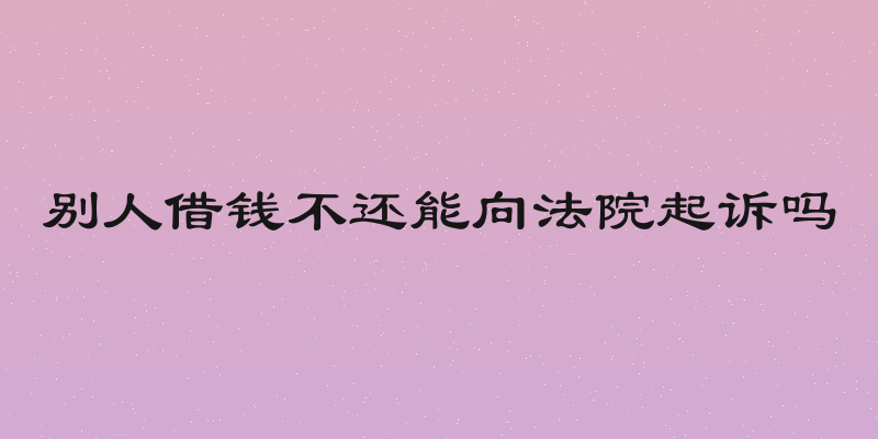 别人借钱不还能向法院起诉吗
