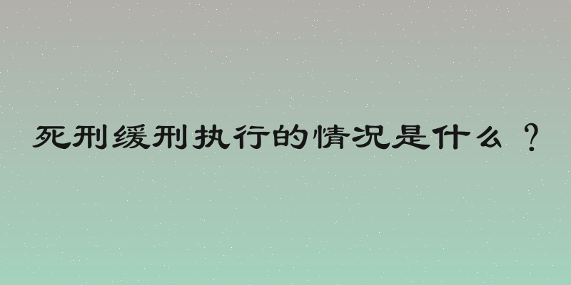 死刑缓刑执行的情况是什么？