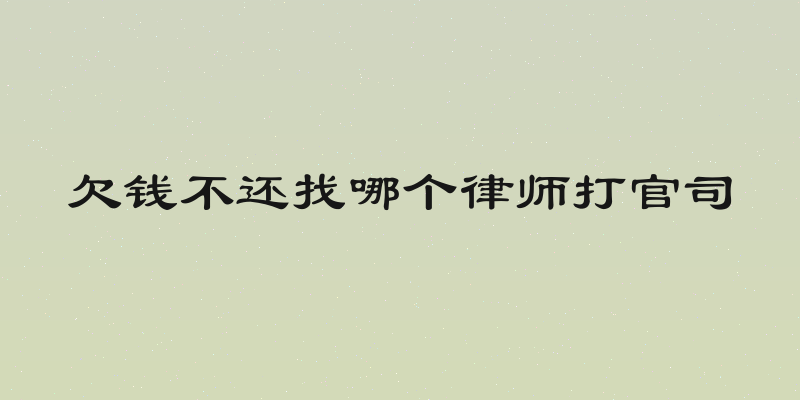 欠钱不还找哪个律师打官司