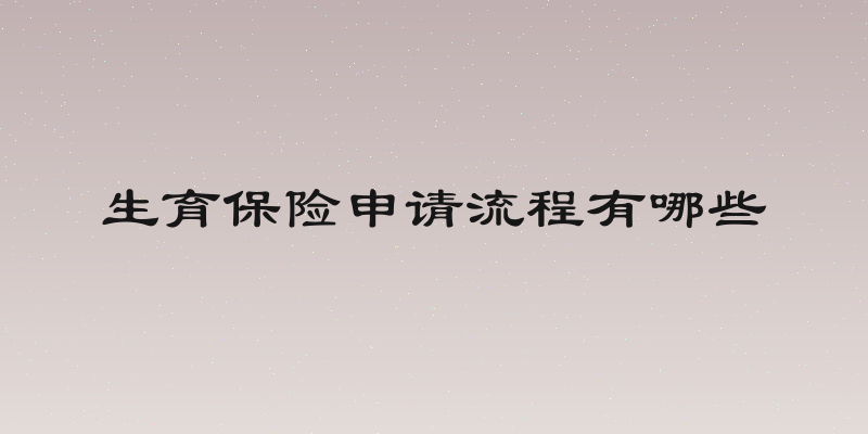 生育保险申请流程有哪些