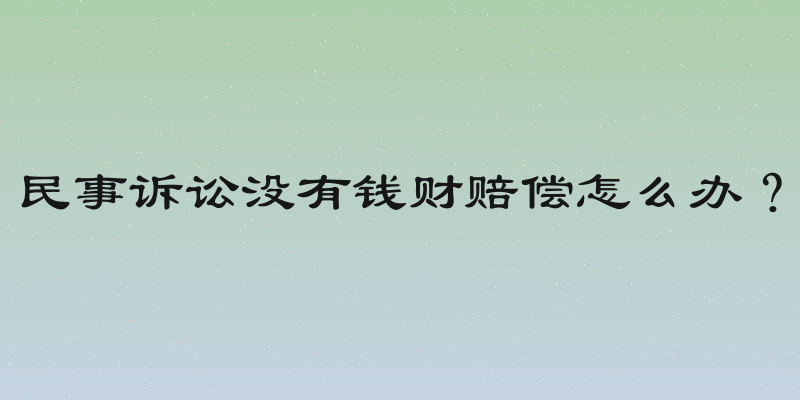 民事诉讼没有钱财赔偿怎么办？
