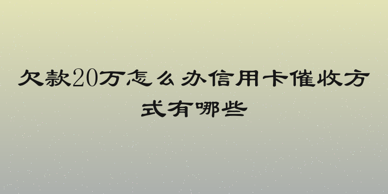 欠款20万怎么办信用卡催收方式有哪些