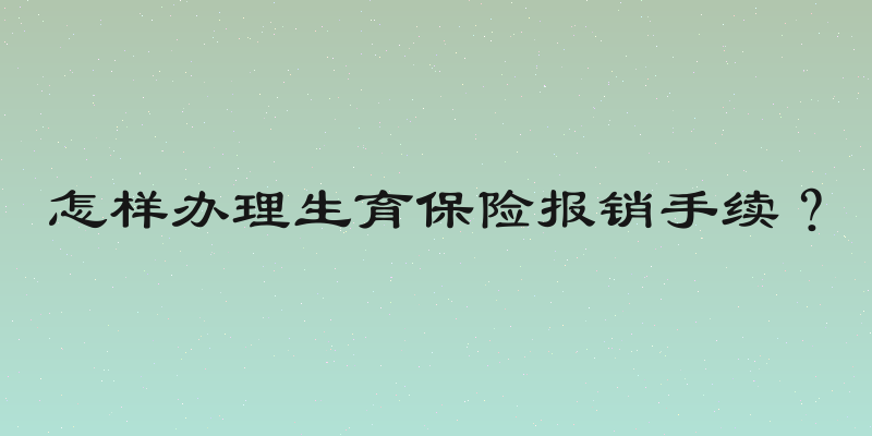 怎样办理生育保险报销手续？