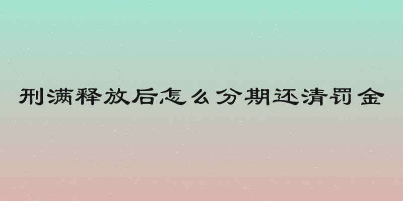 刑满释放后怎么分期还清罚金