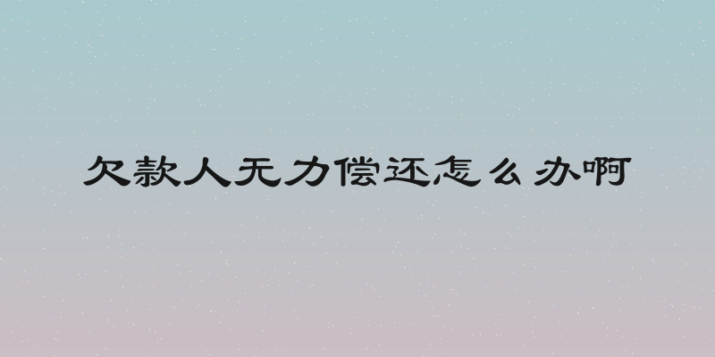 欠款人无力偿还怎么办啊