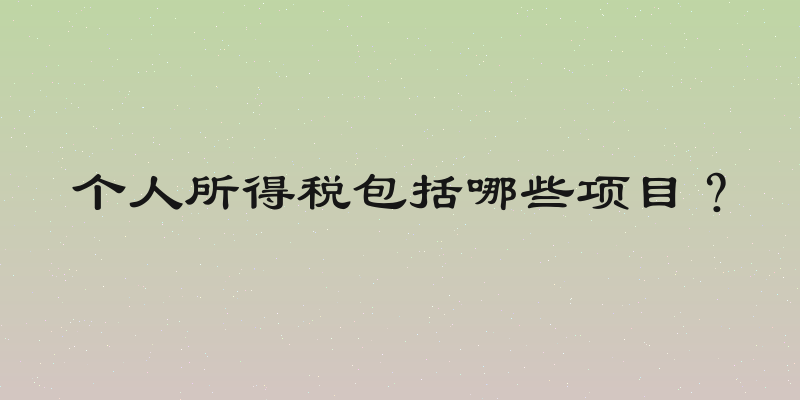 个人所得税包括哪些项目？
