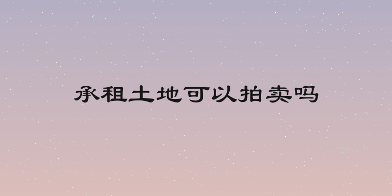 承租土地可以拍卖吗
