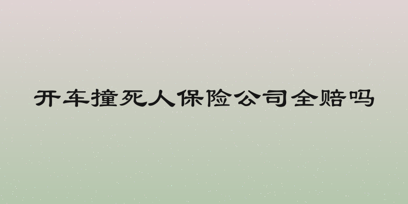 开车撞死人保险公司全赔吗