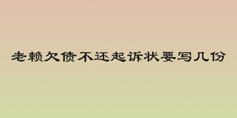老赖欠债不还起诉状要写几份