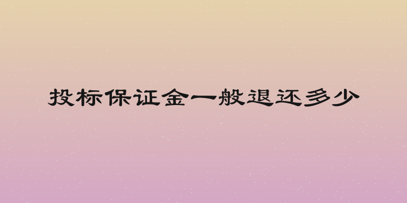 投标保证金一般退还多少
