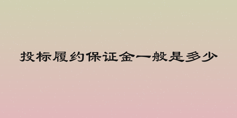 投标履约保证金一般是多少