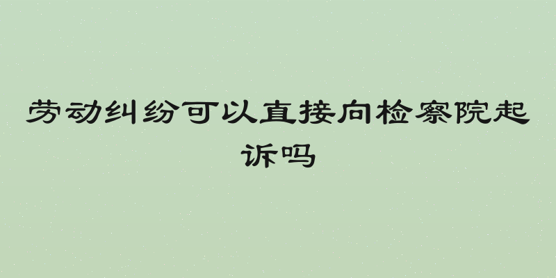 劳动纠纷可以直接向检察院起诉吗
