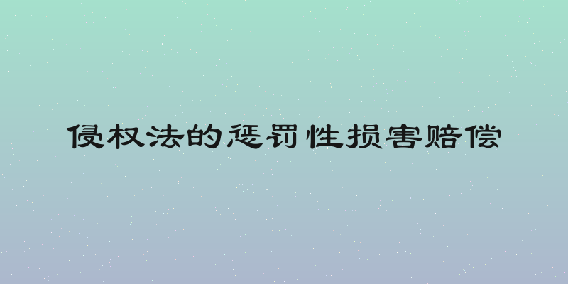 侵权法的惩罚性损害赔偿
