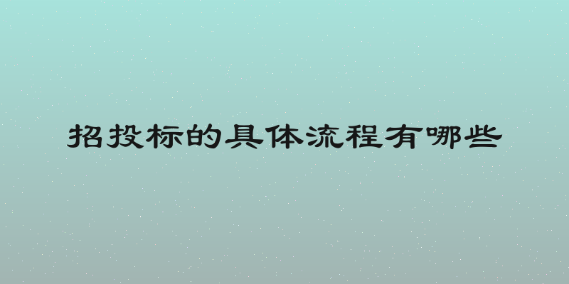 招投标的具体流程有哪些