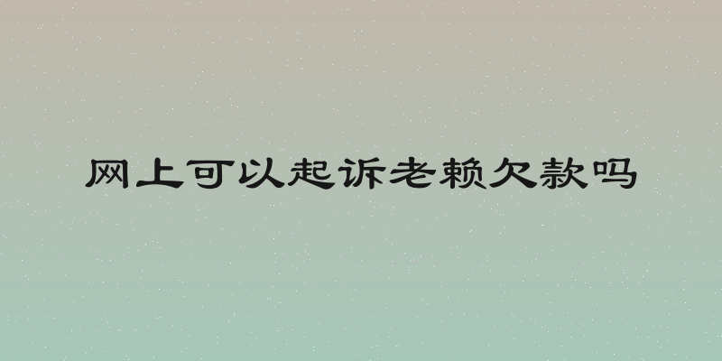 网上可以起诉老赖欠款吗