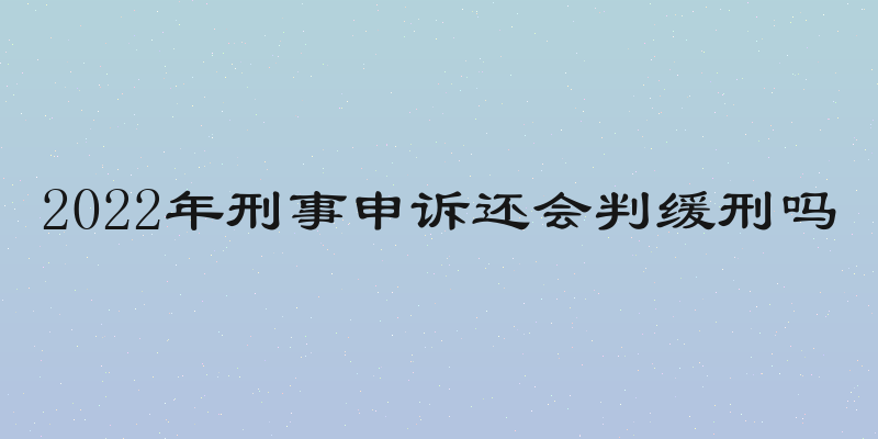 2022年刑事申诉还会判缓刑吗