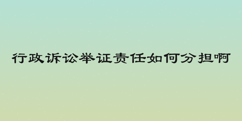 行政诉讼举证责任如何分担啊
