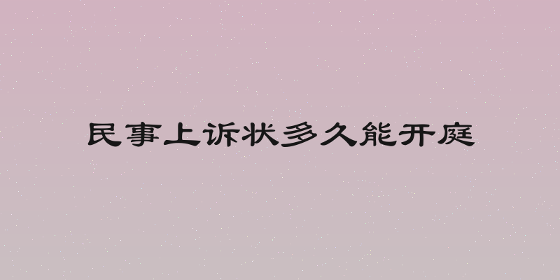 民事上诉状多久能开庭