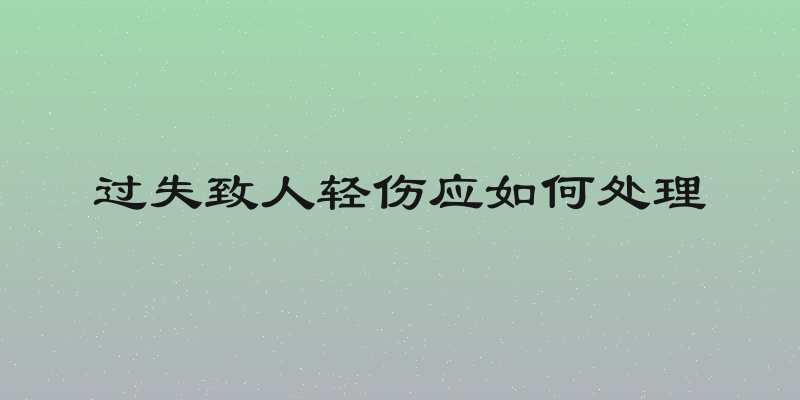 过失致人轻伤应如何处理