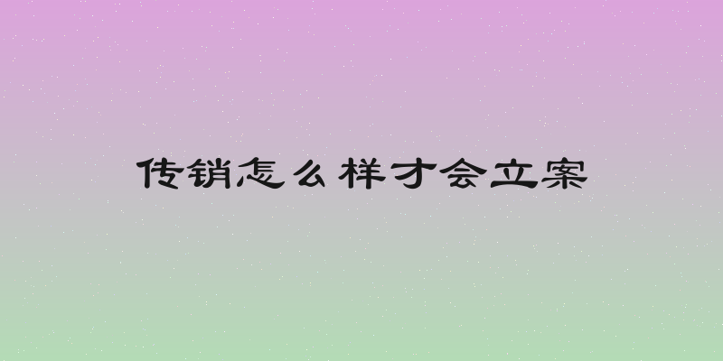 传销怎么样才会立案