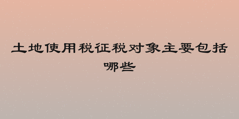 土地使用税征税对象主要包括哪些
