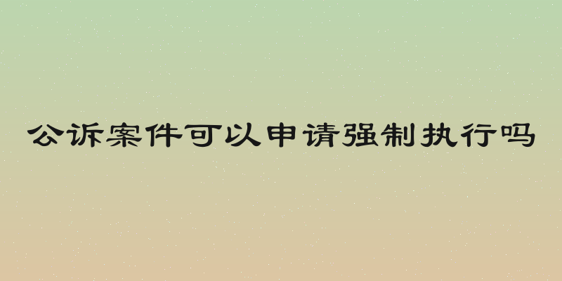 公诉案件可以申请强制执行吗