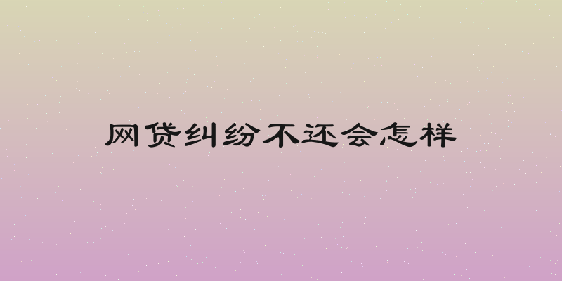 网贷纠纷不还会怎样