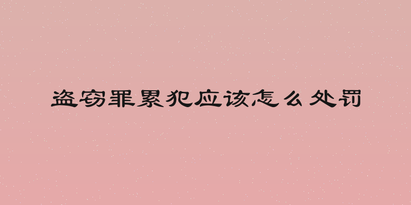 盗窃罪累犯应该怎么处罚