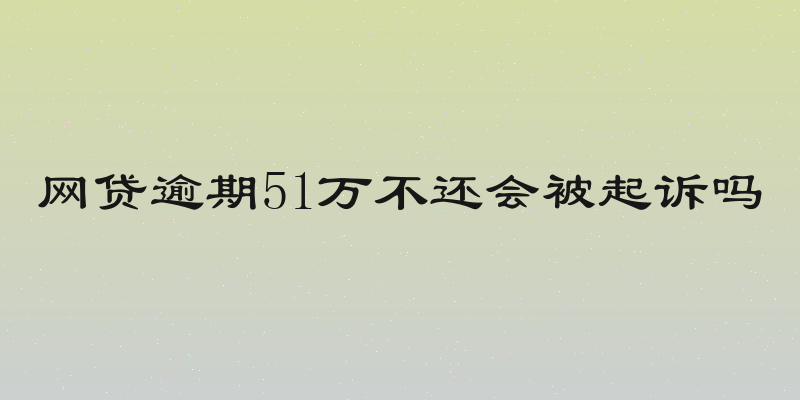 网贷逾期51万不还会被起诉吗