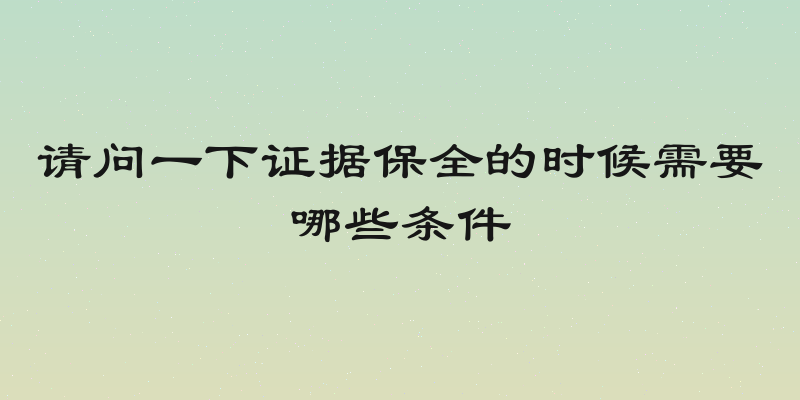 请问一下证据保全的时候需要哪些条件