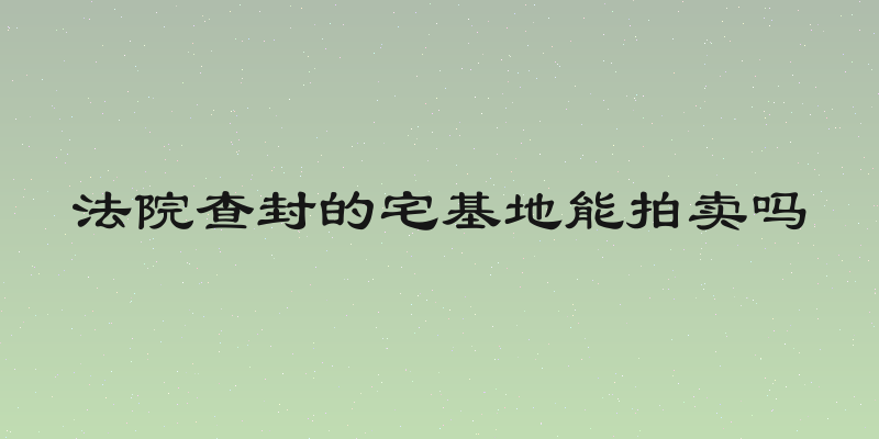 法院查封的宅基地能拍卖吗