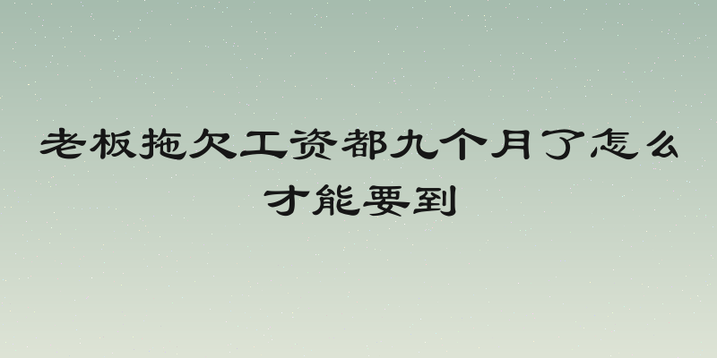 老板拖欠工资都九个月了怎么才能要到