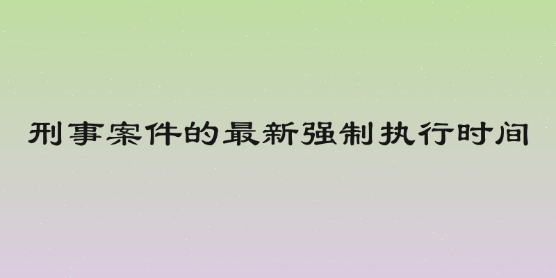 刑事案件的最新强制执行时间