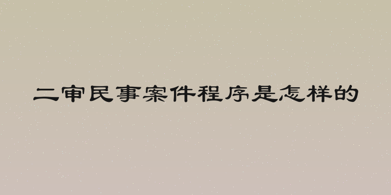 二审民事案件程序是怎样的