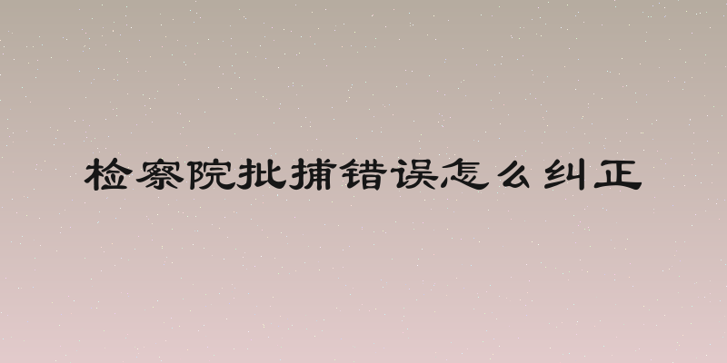 检察院批捕错误怎么纠正