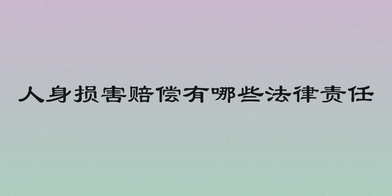 人身损害赔偿有哪些法律责任
