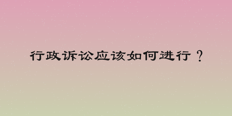 行政诉讼应该如何进行？