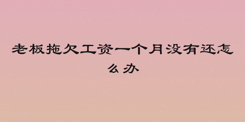 老板拖欠工资一个月没有还怎么办