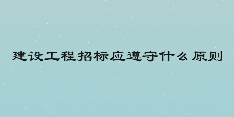 建设工程招标应遵守什么原则