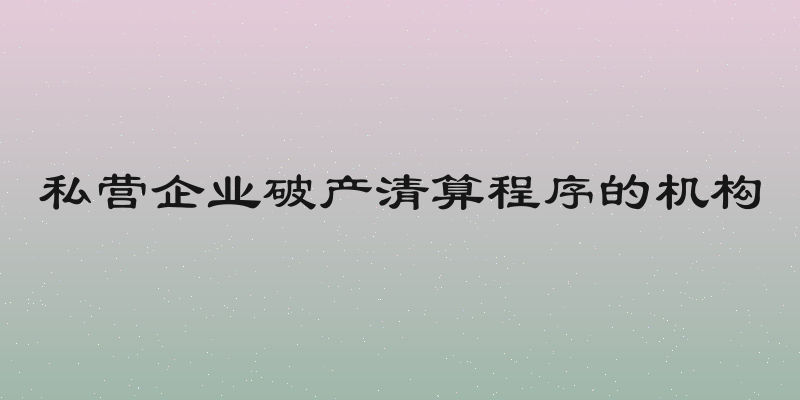 私营企业破产清算程序的机构