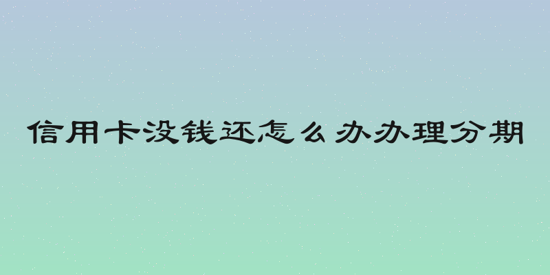 信用卡没钱还怎么办办理分期